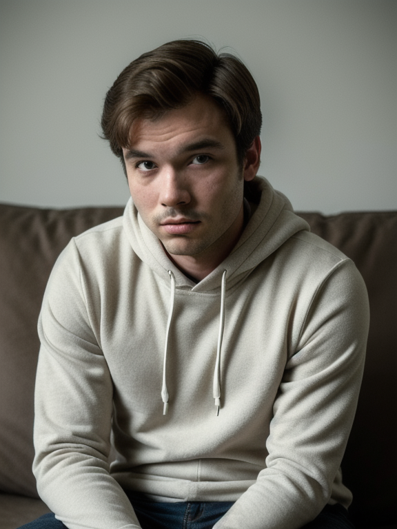 Thoughtful man relaxing at home, illustrating AI companion emotional wellbeing and the risk of dependency